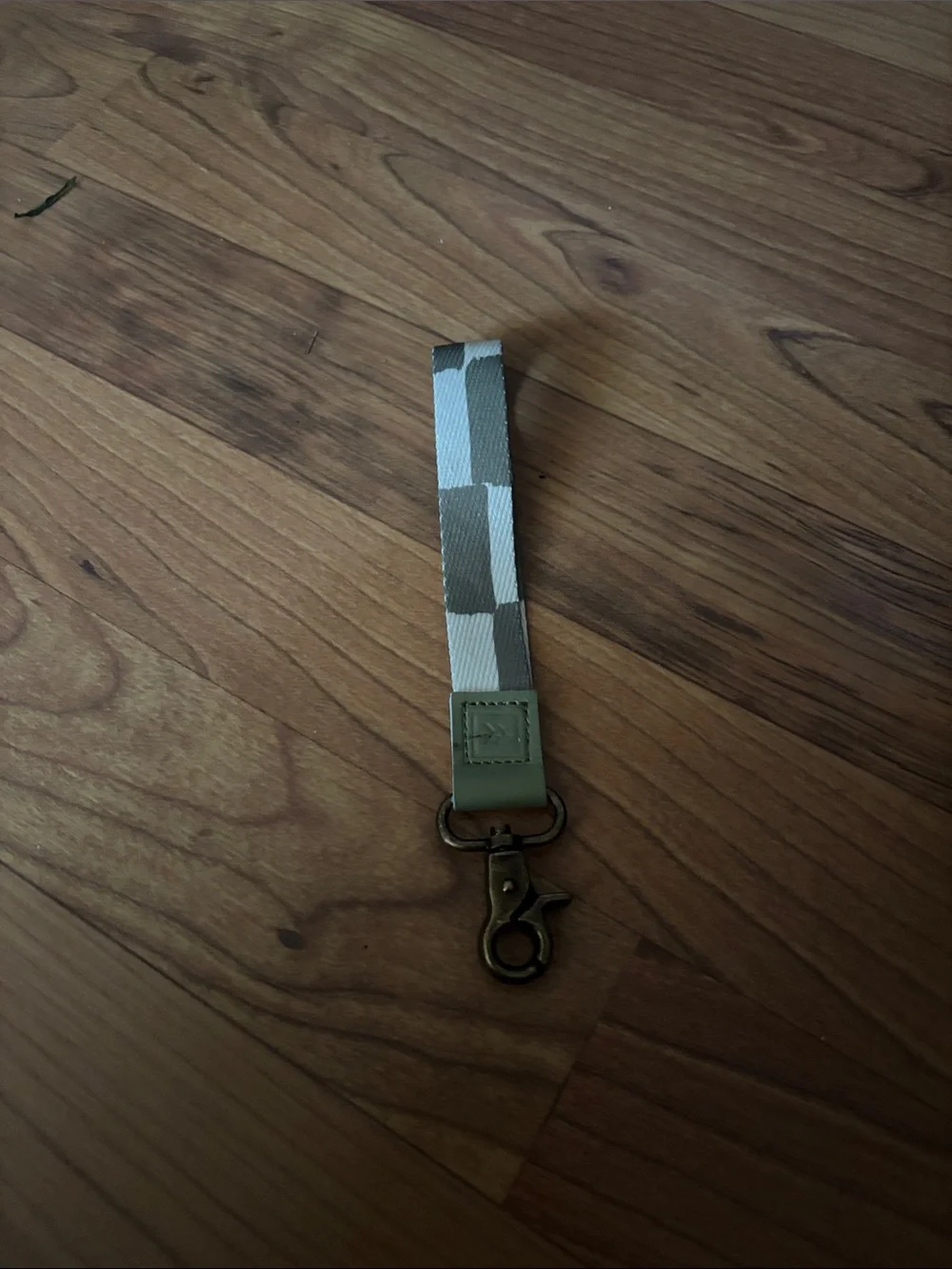 Checkerboard Grey & White Key Fob Wristlet